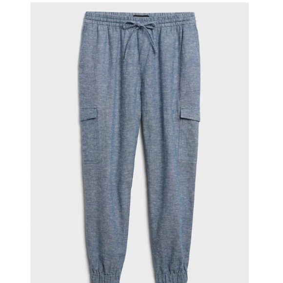 NWT BanRepF Linen Cargo Jogger SP Black F274 - Picture 3 of 6